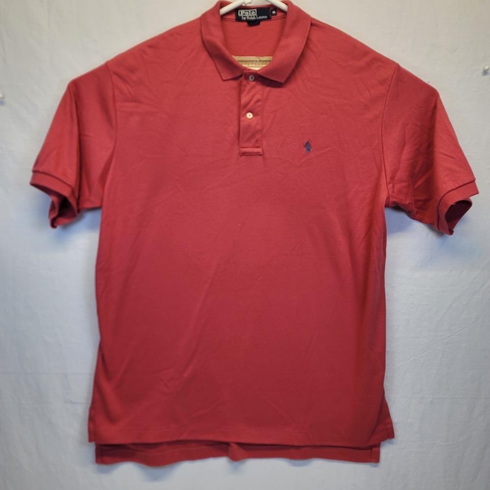 Vintage Polo Ralph Lauren Made in USA Red Casual Polo Short Sleeve Shirt Men XL - Picture 1 of 6